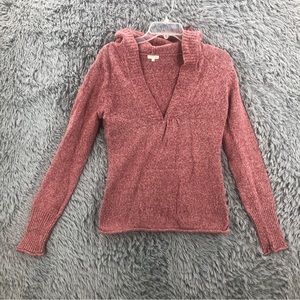 Maurices Sweater Womens Large Heathered Vneck Hooded Pullover
